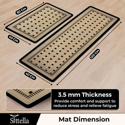 Anti-Skid Kitchen Mat Combo (2 Pcs) – Water Absorbent Rugs for Home & Kitchen, 3mm Thick Floor Mats – 120x40cm + 60x40cm
