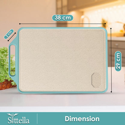 Sittella Large Stainless Steel Chopping Board – Heavy-Duty Metal Stainless steel Chopping Board for Kitchen | Premium Vegetable & Fruit Cutter Pad | Big Size 39×30.5×1.5 cm (Green)