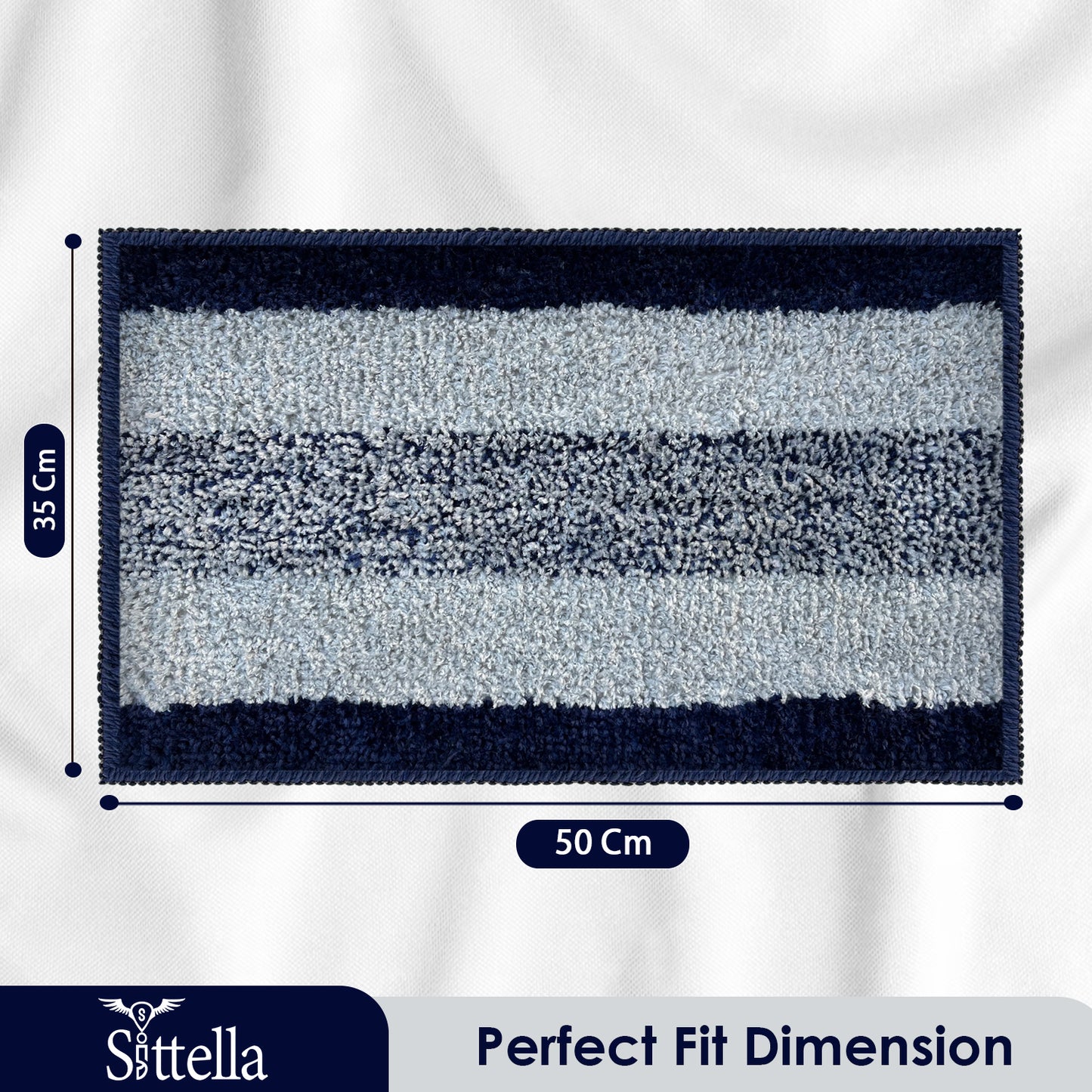 Anti-Skid Microfiber Bathroom Door Mat, Water Absorbent Floor mat (50X35cm) (Blue)