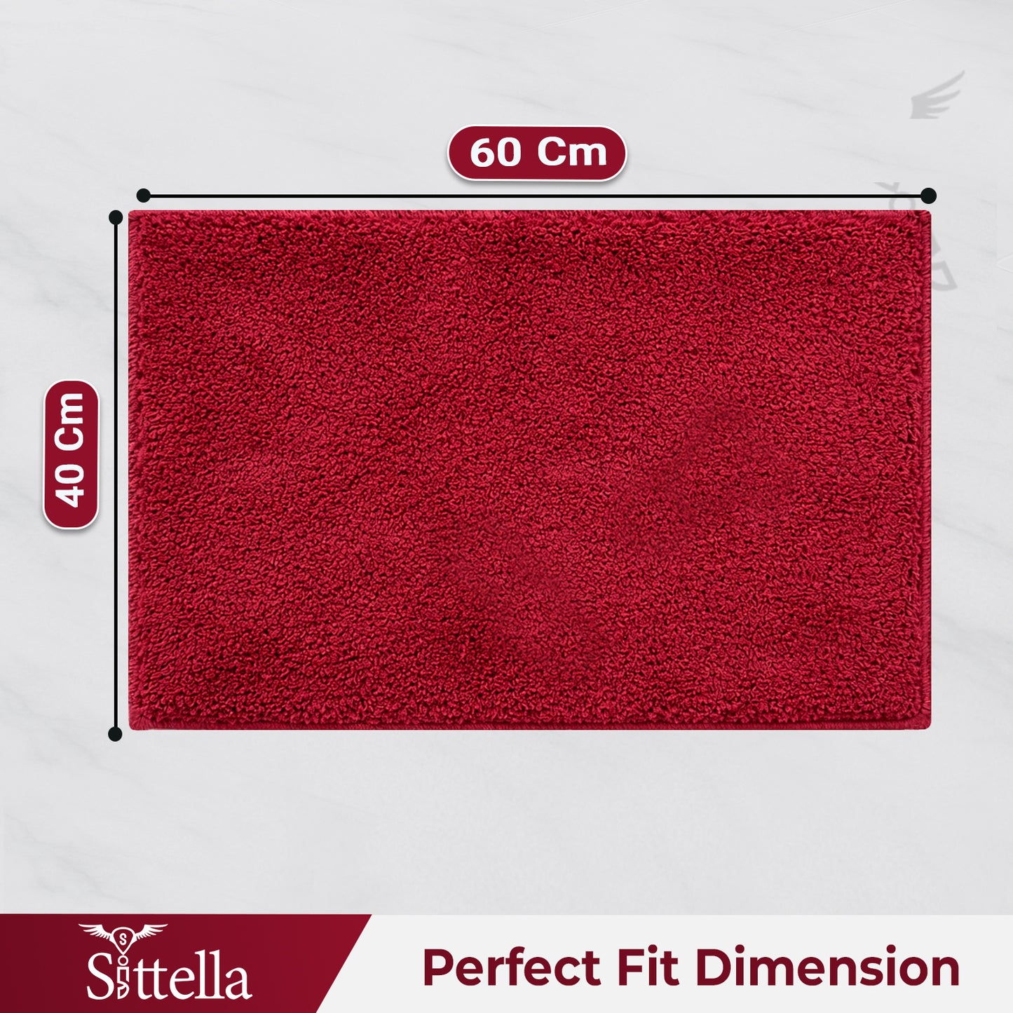 Sittella Premium Microfiber Floor Mat – Super Soft, Highly Absorbent & Quick Dry | Anti-Slip Multipurpose Mat for Bathroom, Kitchen & Bedroom (40 x 60 cm)