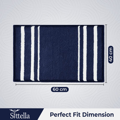 CANWAY ® 1500 GSM  | 60×40 cm| Microfiber Anti-Skid Bathroom Door Mat | Ultra Soft Plush & Super Absorbent | Quick-Dry, Washable Floor Rug for Bathroom & Door |Navy Blue