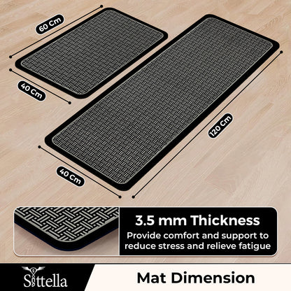 Anti-Skid Kitchen Mat Combo (2 Pcs) – Water Absorbent Rugs for Home & Kitchen, 3mm Thick Floor Mats – 120x40cm + 60x40cm