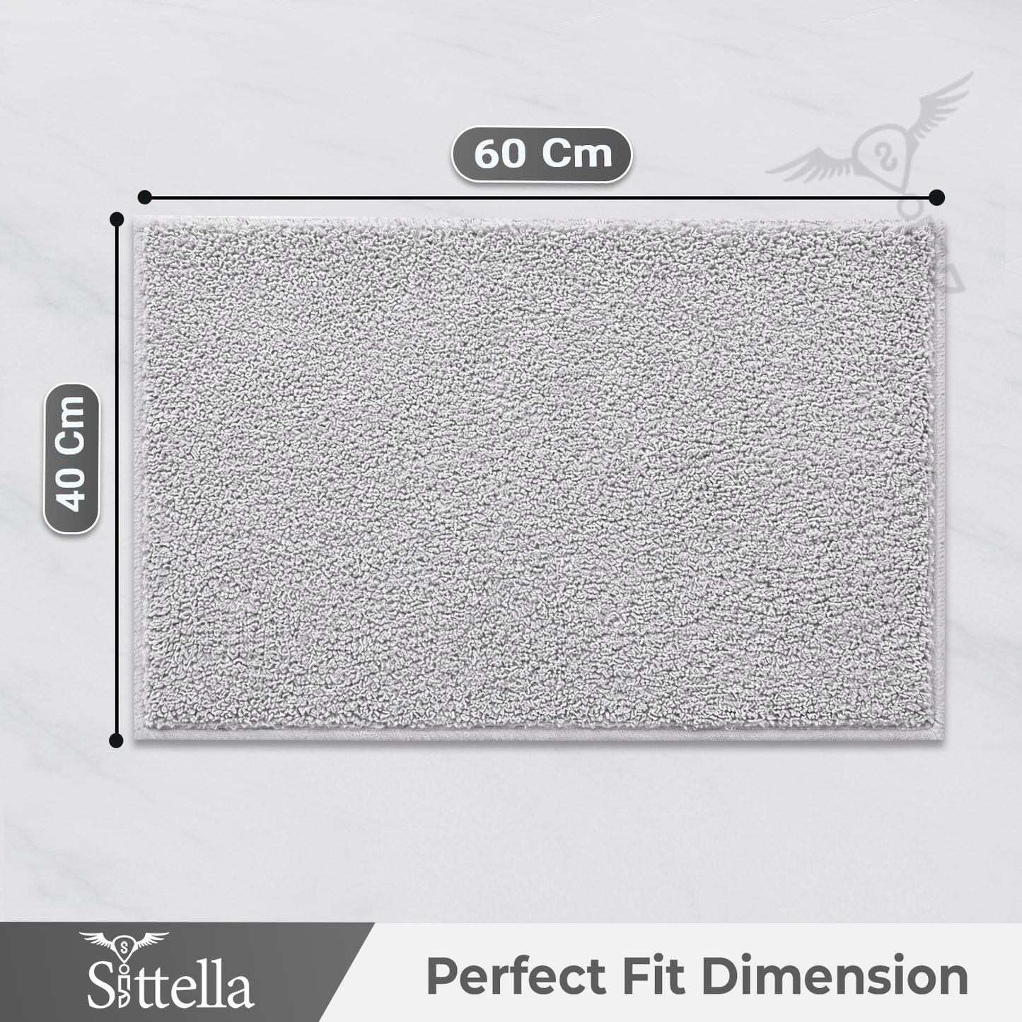Sittella Premium Microfiber Floor Mat – Super Soft, Highly Absorbent & Quick Dry | Anti-Slip Multipurpose Mat for Bathroom, Kitchen & Bedroom (40 x 60 cm)