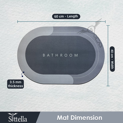 3.5mm Anti-Skid Water Soaking Bathroom Print Door Mat, Water Absorbent Mat (60x40cm, Gray)
