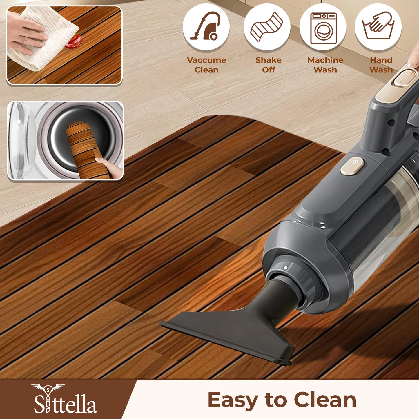 Anti-Skid Kitchen Mat Combo (2 Pcs) – Water Absorbent Rugs for Home & Kitchen, 3mm Thick Floor Mats – 120x40cm + 60x40cm