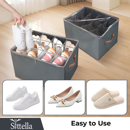 Premium Shoe Organizer for Home – Stackable, Dustproof, Space-Saving Shoe Storage Boxes for Closet, Entryway & Bedroom