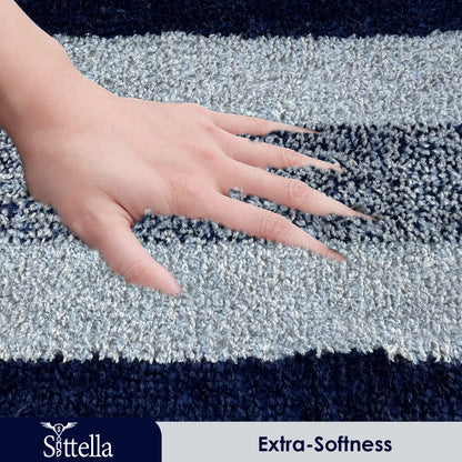 Anti-Skid Microfiber Bathroom Door Mat, Water Absorbent Floor mat (50X35cm) (Blue)