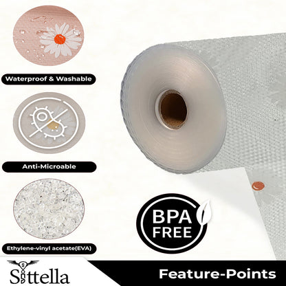 Drawer Mat Multi-Purpose EVA Non-Slip Waterproof Kitchen & Bathroom Shelf Liner (White-sunflower_