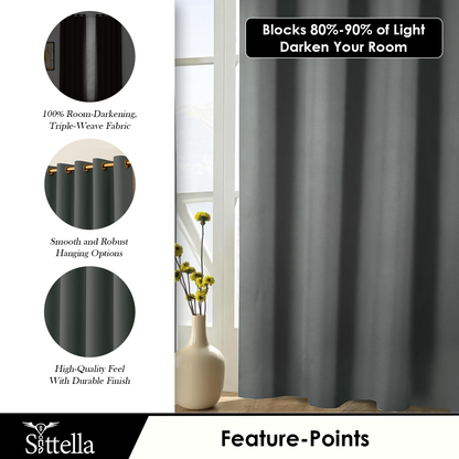 Premium Blackout Curtains for Bedroom & Living Room – 100% Light Blocking, Noise Reducing, Thermal Insulated Window Curtains for Home