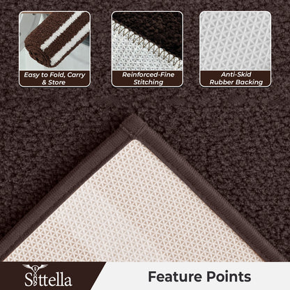 Sittella  ® 1500 GSM  | 60×40 cm| Microfiber Anti-Skid Bathroom Door Mat | Ultra Soft Plush & Super Absorbent | Quick-Dry, Washable Floor Rug for Bathroom & Door |Navy Blue