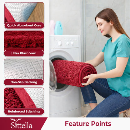 Sittella Premium Microfiber Floor Mat – Super Soft, Highly Absorbent & Quick Dry | Anti-Slip Multipurpose Mat for Bathroom, Kitchen & Bedroom (40 x 60 cm)