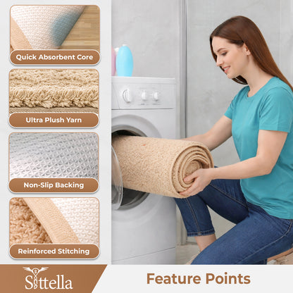 Sittella Premium Microfiber Floor Mat – Super Soft, Highly Absorbent & Quick Dry | Anti-Slip Multipurpose Mat for Bathroom, Kitchen & Bedroom (40 x 60 cm)