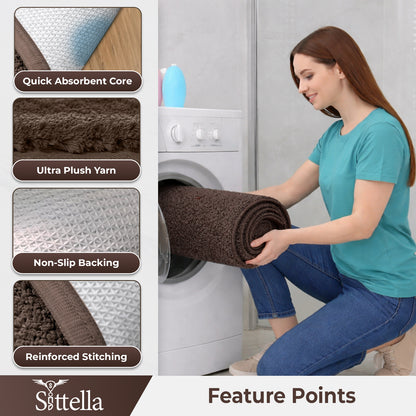 Sittella Premium Microfiber Floor Mat – Super Soft, Highly Absorbent & Quick Dry | Anti-Slip Multipurpose Mat for Bathroom, Kitchen & Bedroom (40 x 60 )