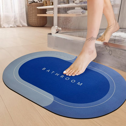 3.5mm Anti-Skid Water Soaking Bathroom Print Door Mat, Water Absorbent Mat (60x40cm, Gray)