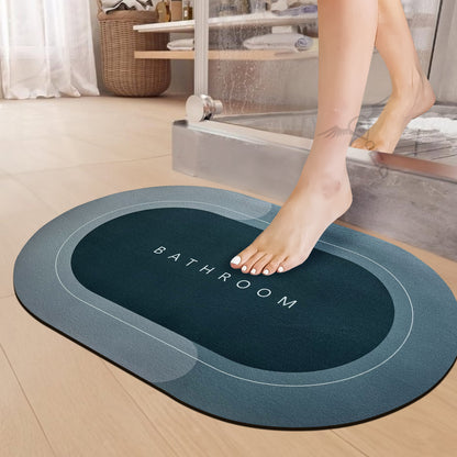 3.5mm Anti-Skid Water Soaking Bathroom Print Door Mat, Water Absorbent Mat (60x40cm, Gray)