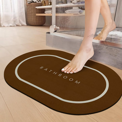 3.5mm Anti-Skid Water Soaking Bathroom Print Door Mat, Water Absorbent Mat (60x40cm, Gray)