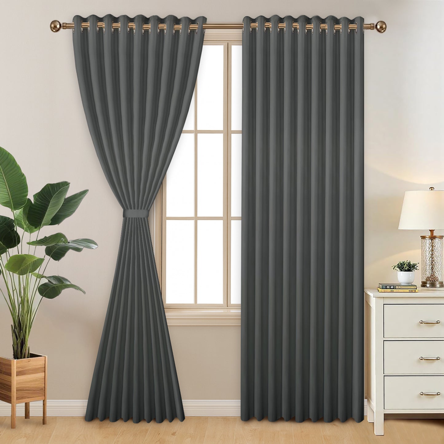 Premium Blackout Curtains for Bedroom & Living Room – 100% Light Blocking, Noise Reducing, Thermal Insulated Window Curtains for Home