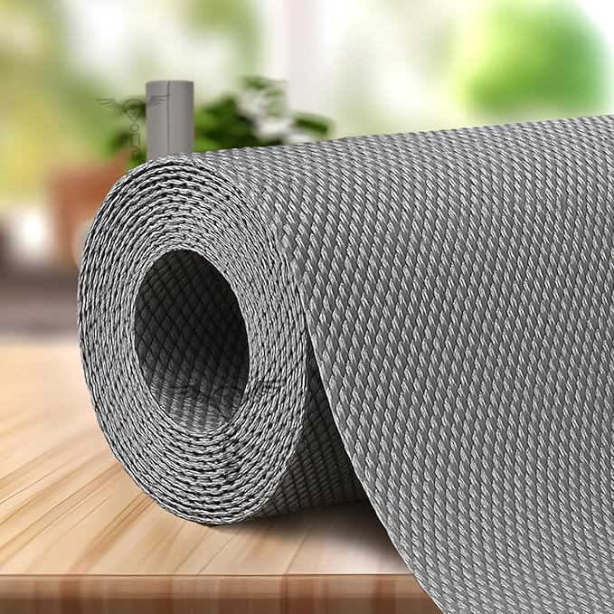 Drawer Mat Multi-Purpose EVA Non-Slip Waterproof Kitchen & Bathroom Shelf Liner (White-sunflower_