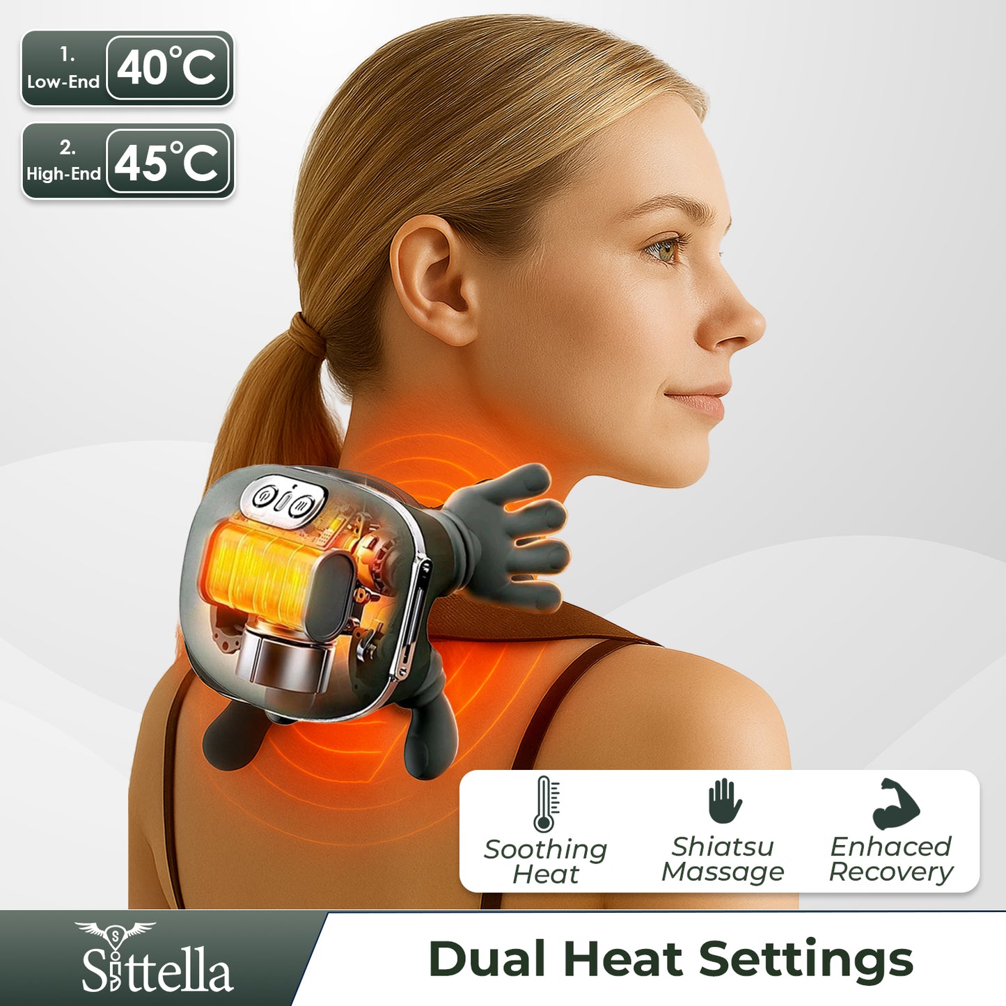 Bionic Heated Neck & Back Massager | Wireless Portable  Massager with 4D Deep Tissue Kneading & Heat | Electric Pain Relief & Muscle Relaxation Device