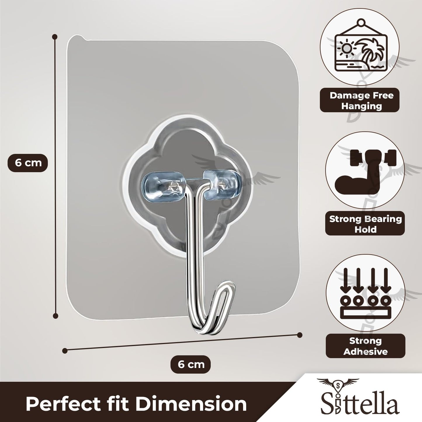 Stainless Steel Self Adhesive Heavy Duty J Wall Hook