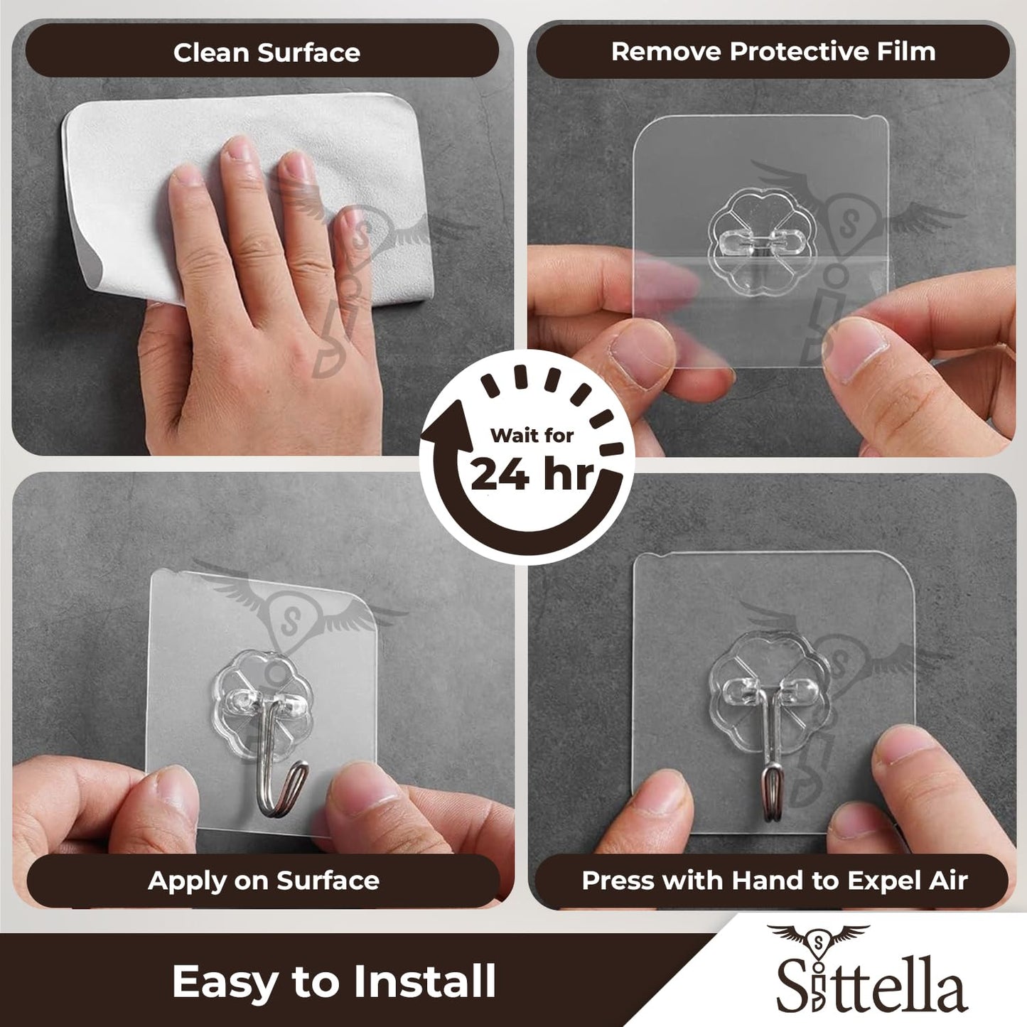 Stainless Steel Self Adhesive Heavy Duty J Wall Hook