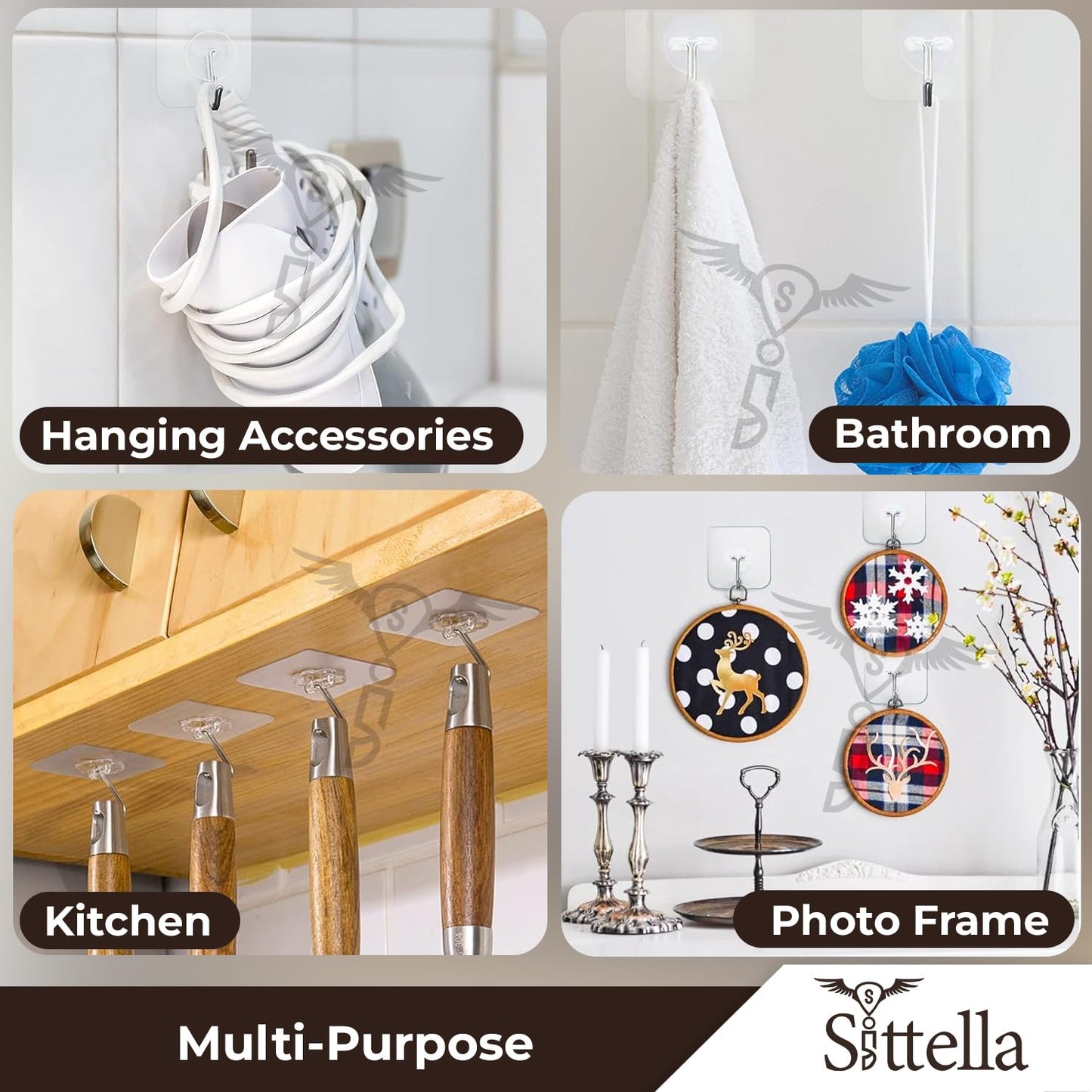 Stainless Steel Self Adhesive Heavy Duty J Wall Hook