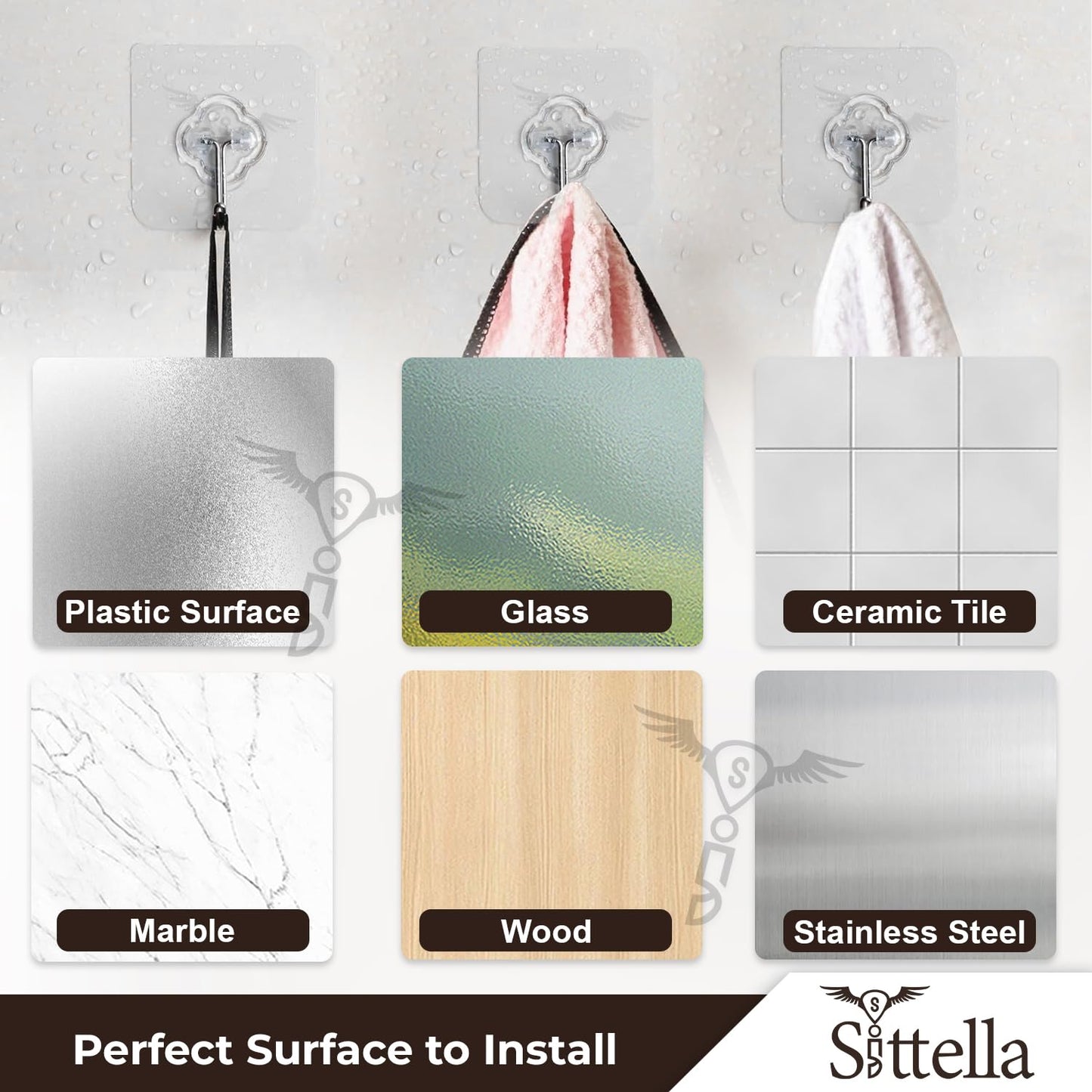 Stainless Steel Self Adhesive Heavy Duty J Wall Hook