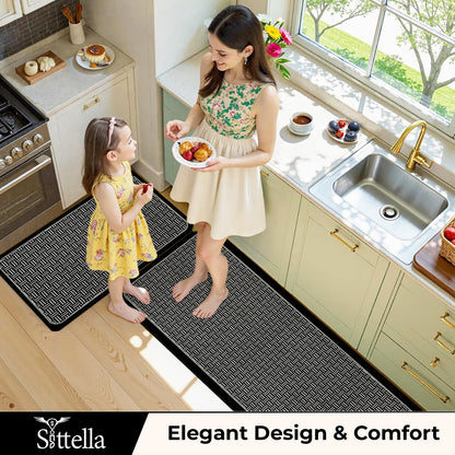 Anti-Skid Kitchen Mat Combo (2 Pcs) – Water Absorbent Rugs for Home & Kitchen, 3mm Thick Floor Mats – 120x40cm + 60x40cm