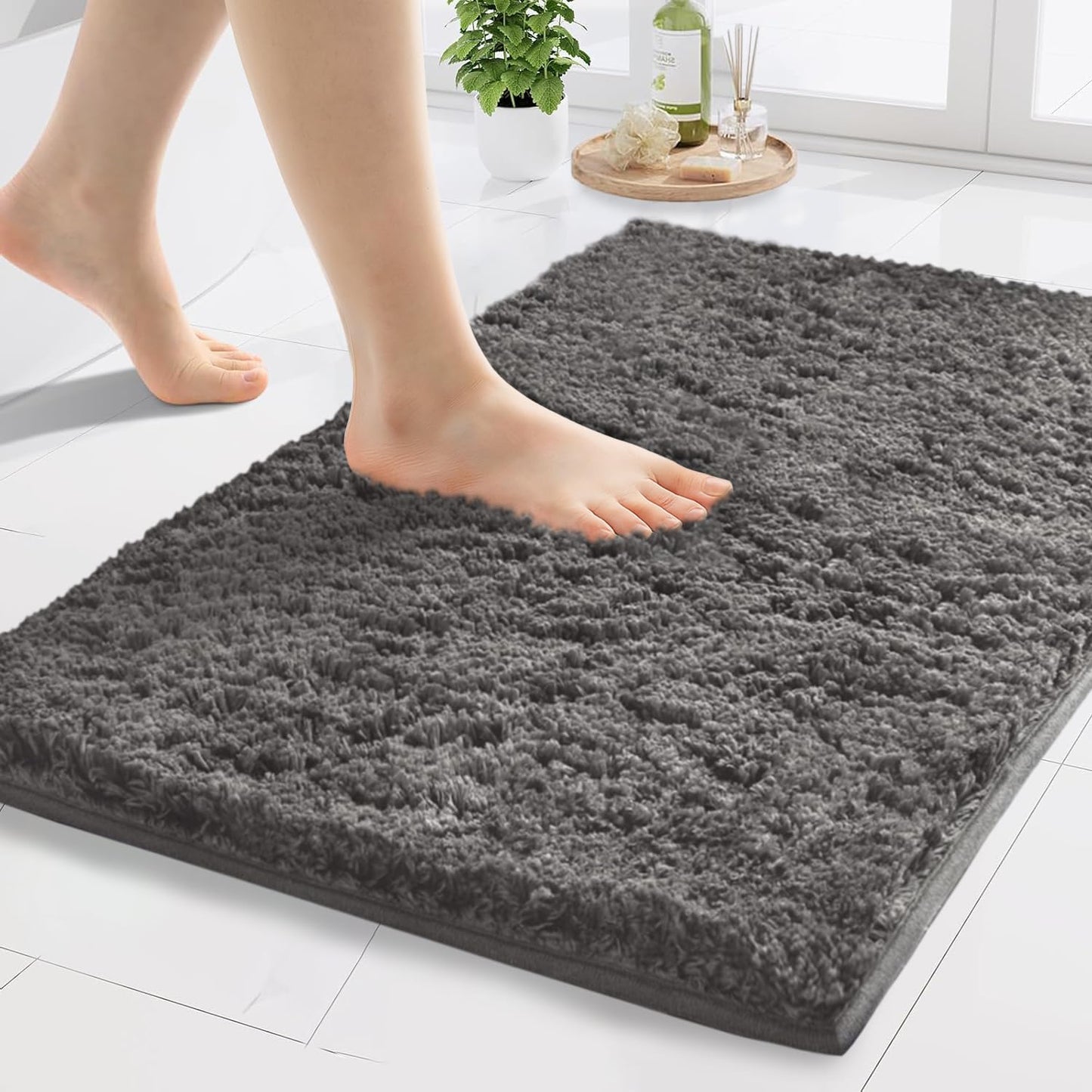 Sittella Premium 1800 GSM Microfiber Bath Mat | Super Soft, Anti-Skid & Highly Absorbent | Quick-Dry, Washable Rectangle Mat for Door,Bathroom & Kitchen 40x60