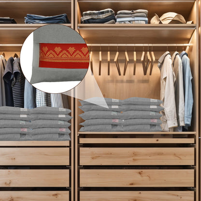 Saree Clothes Bags/Covers/Poches For Storage With Zip Closure (16 X 14 Inches, Grey