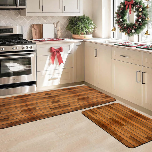 Anti-Skid Kitchen Mat Combo (2 Pcs) – Water Absorbent Rugs for Home & Kitchen, 3mm Thick Floor Mats – 120x40cm + 60x40cm