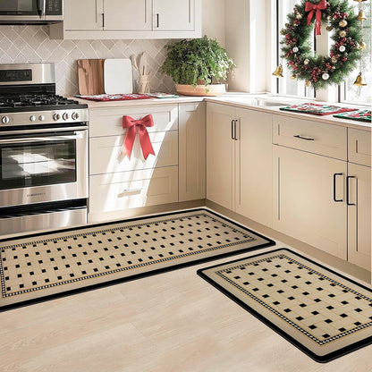 Anti-Skid Kitchen Mat Combo (2 Pcs) – Water Absorbent Rugs for Home & Kitchen, 3mm Thick Floor Mats – 120x40cm + 60x40cm