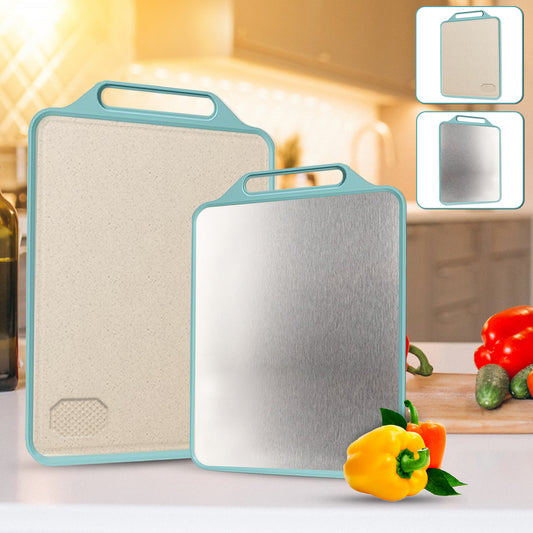 Sittella Large Stainless Steel Chopping Board – Heavy-Duty Metal Stainless steel Chopping Board for Kitchen | Premium Vegetable & Fruit Cutter Pad | Big Size 39×30.5×1.5 cm (Green)