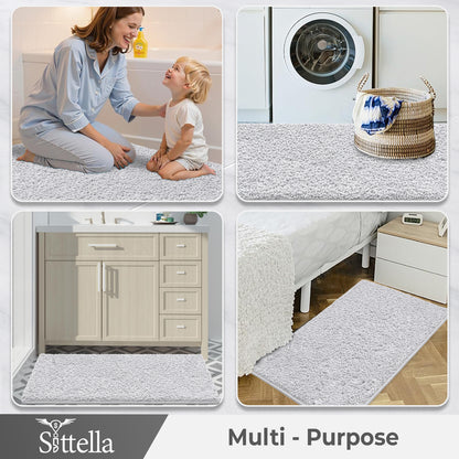 Sittella Premium Microfiber Floor Mat – Super Soft, Highly Absorbent & Quick Dry | Anti-Slip Multipurpose Mat for Bathroom, Kitchen & Bedroom (40 x 60 cm)