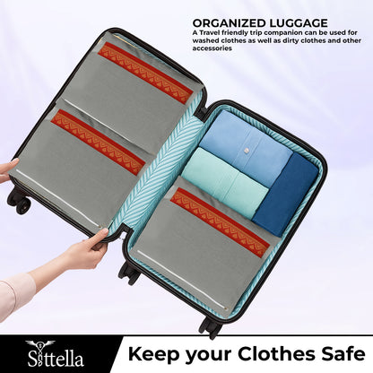 Saree Clothes Bags/Covers/Poches For Storage With Zip Closure (16 X 14 Inches, Grey