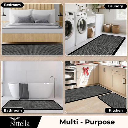 Anti-Skid Kitchen Mat Combo (2 Pcs) – Water Absorbent Rugs for Home & Kitchen, 3mm Thick Floor Mats – 120x40cm + 60x40cm