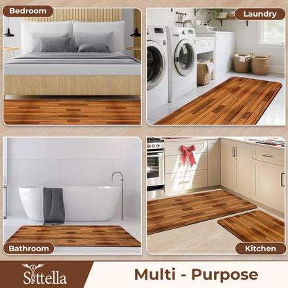 Anti-Skid Kitchen Mat Combo (2 Pcs) – Water Absorbent Rugs for Home & Kitchen, 3mm Thick Floor Mats – 120x40cm + 60x40cm