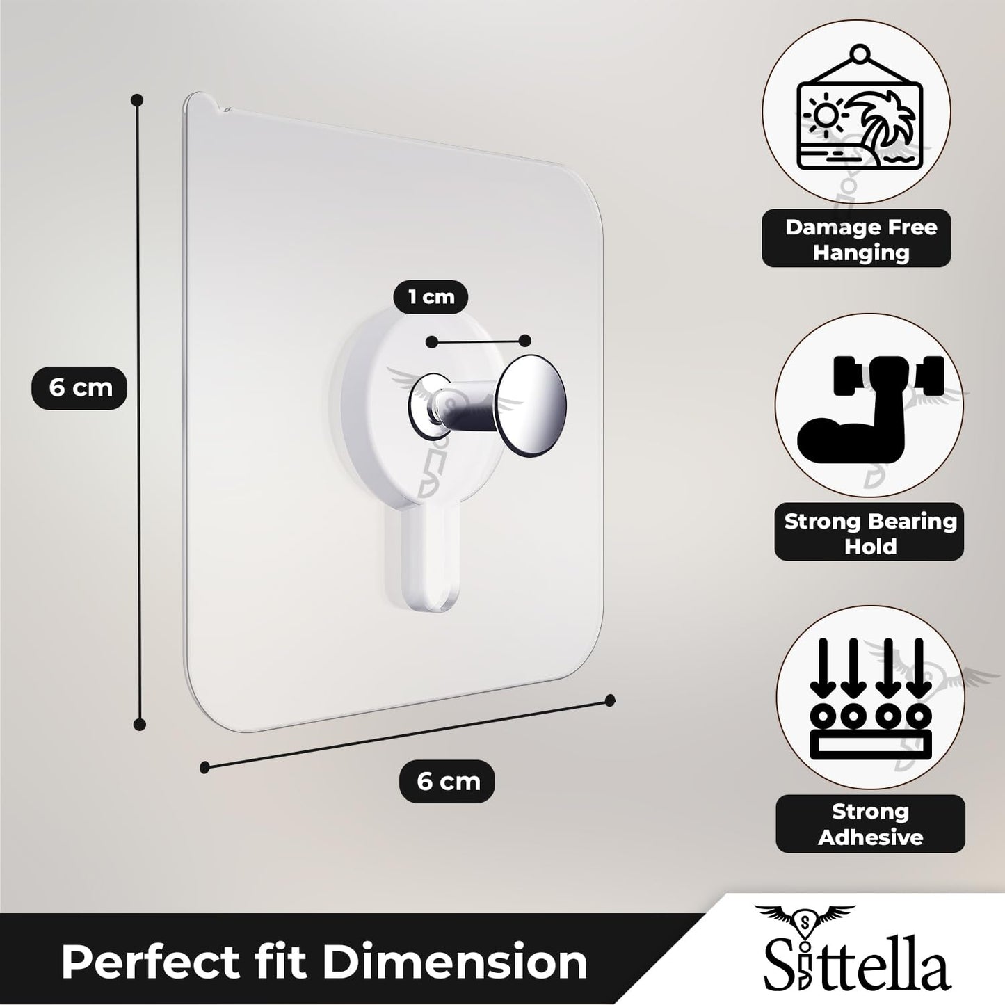 Stainless Steel Self Adhesive Heavy Duty Photo Wall Hook
