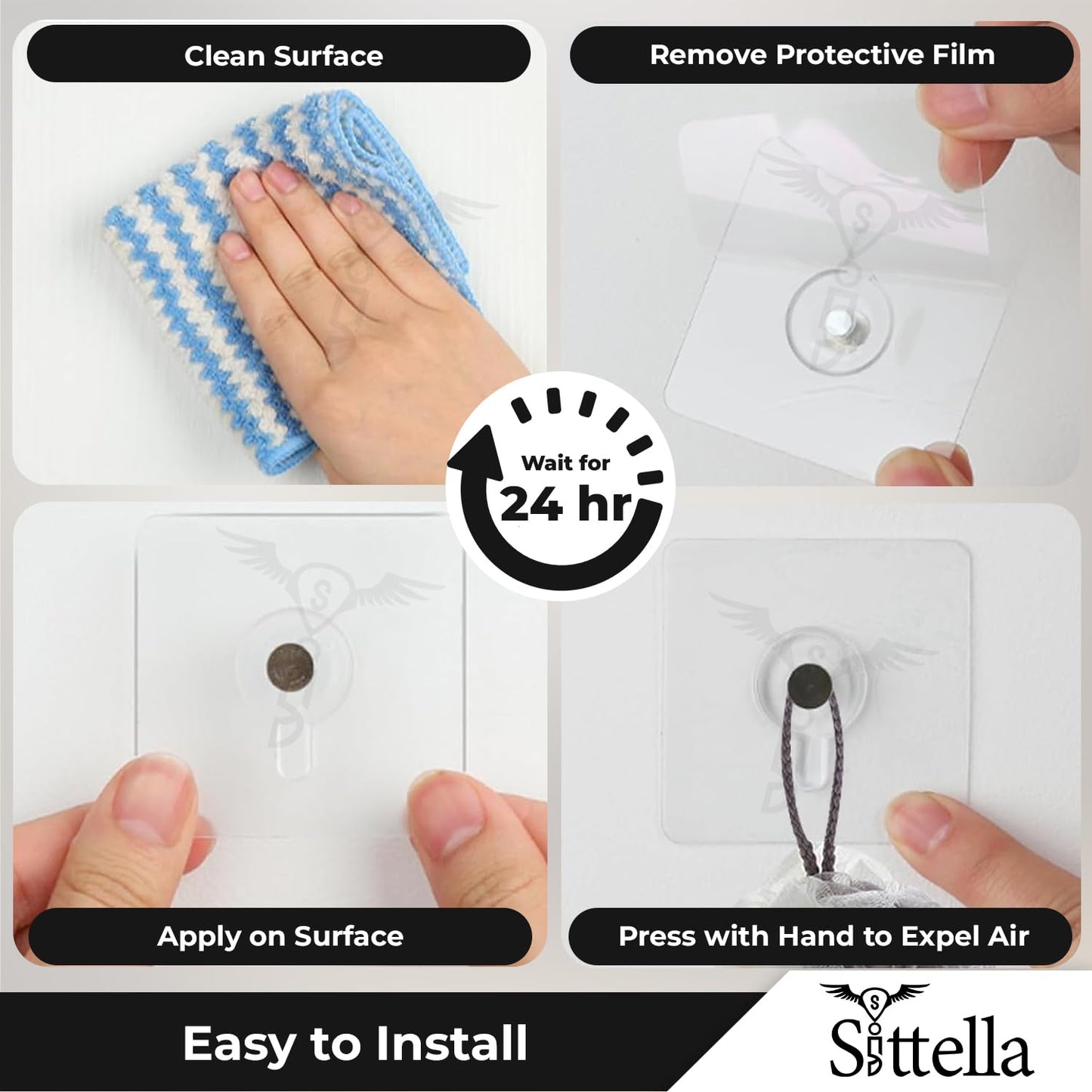 Stainless Steel Self Adhesive Heavy Duty Photo Wall Hook