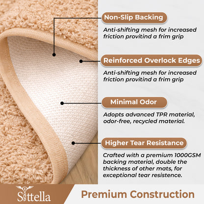 Sittella Premium Microfiber Floor Mat – Super Soft, Highly Absorbent & Quick Dry | Anti-Slip Multipurpose Mat for Bathroom, Kitchen & Bedroom (40 x 60 cm)