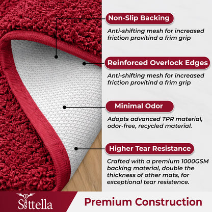 Sittella Premium Microfiber Floor Mat – Super Soft, Highly Absorbent & Quick Dry | Anti-Slip Multipurpose Mat for Bathroom, Kitchen & Bedroom (40 x 60 cm)