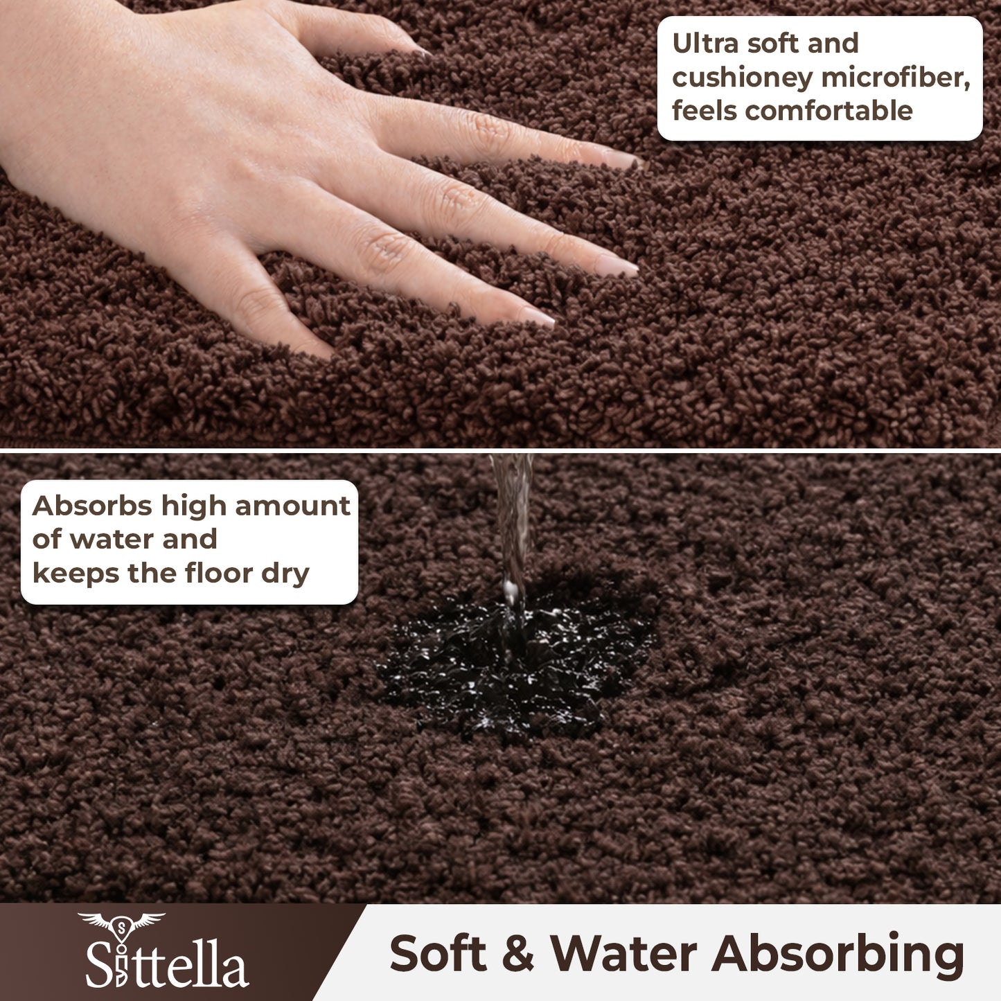 Sittella Premium Microfiber Floor Mat – Super Soft, Highly Absorbent & Quick Dry | Anti-Slip Multipurpose Mat for Bathroom, Kitchen & Bedroom (40 x 60 )