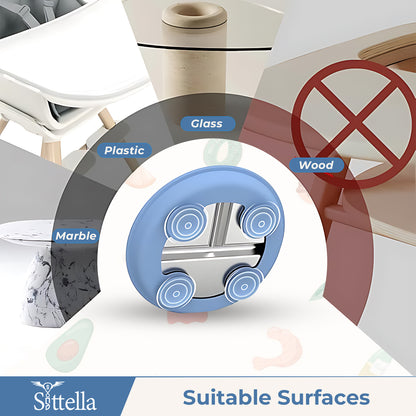 SITTELLA Stainless Steel Baby Suction Plate | Divided Toddler Feeding Plate with Strong Non-Slip Base | BPA-Free, Non-Toxic & Spill-Resistant | Blue | 1 Piece