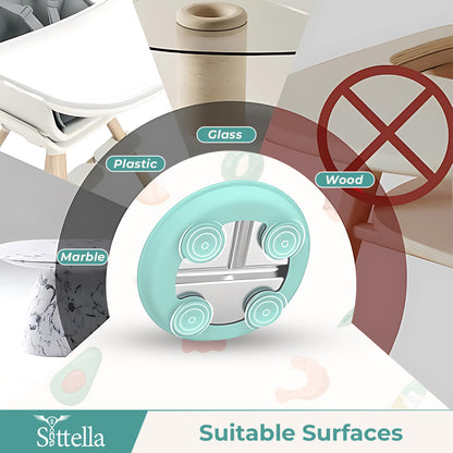 SITTELLA Stainless Steel Baby Suction Plate | Divided Toddler Feeding Plate with Strong Non-Slip Base | BPA-Free, Non-Toxic & Spill-Resistant | Pista green | 1 Piece