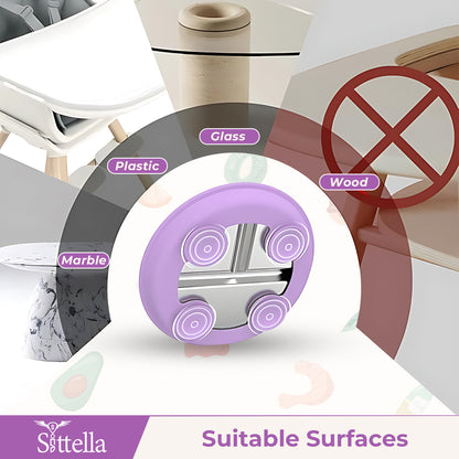 SITTELLA Stainless Steel Baby Suction Plate | Divided Toddler Feeding Plate with Strong Non-Slip Base | BPA-Free, Non-Toxic & Spill-Resistant | Purple | 1  Piece