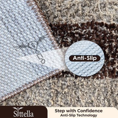 Anti-Skid Microfiber Bathroom Door Mat, Water Absorbent Floor mat (50X35cm) (Brown)