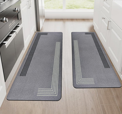 Sittella Kitchen Mat Combo Set | 45x100 cm + 45x120 cm | Water Absorbent Anti-Skid Kitchen Mat  for Home | Soft Standing Mat for Floor | Washable Carpet for Kitchen Platform (Copy)