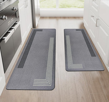 Sittella Kitchen Mat Combo Set | 45x100 cm + 45x120 cm | Water Absorbent Anti-Skid Kitchen Mat  for Home | Soft Standing Mat for Floor | Washable Carpet for Kitchen Platform (Copy)