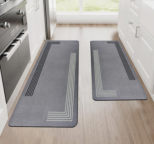 Sittella Kitchen Mat Combo Set | 45x100 cm + 45x120 cm | Water Absorbent Anti-Skid Kitchen Mat  for Home | Soft Standing Mat for Floor | Washable Carpet for Kitchen Platform (Copy)