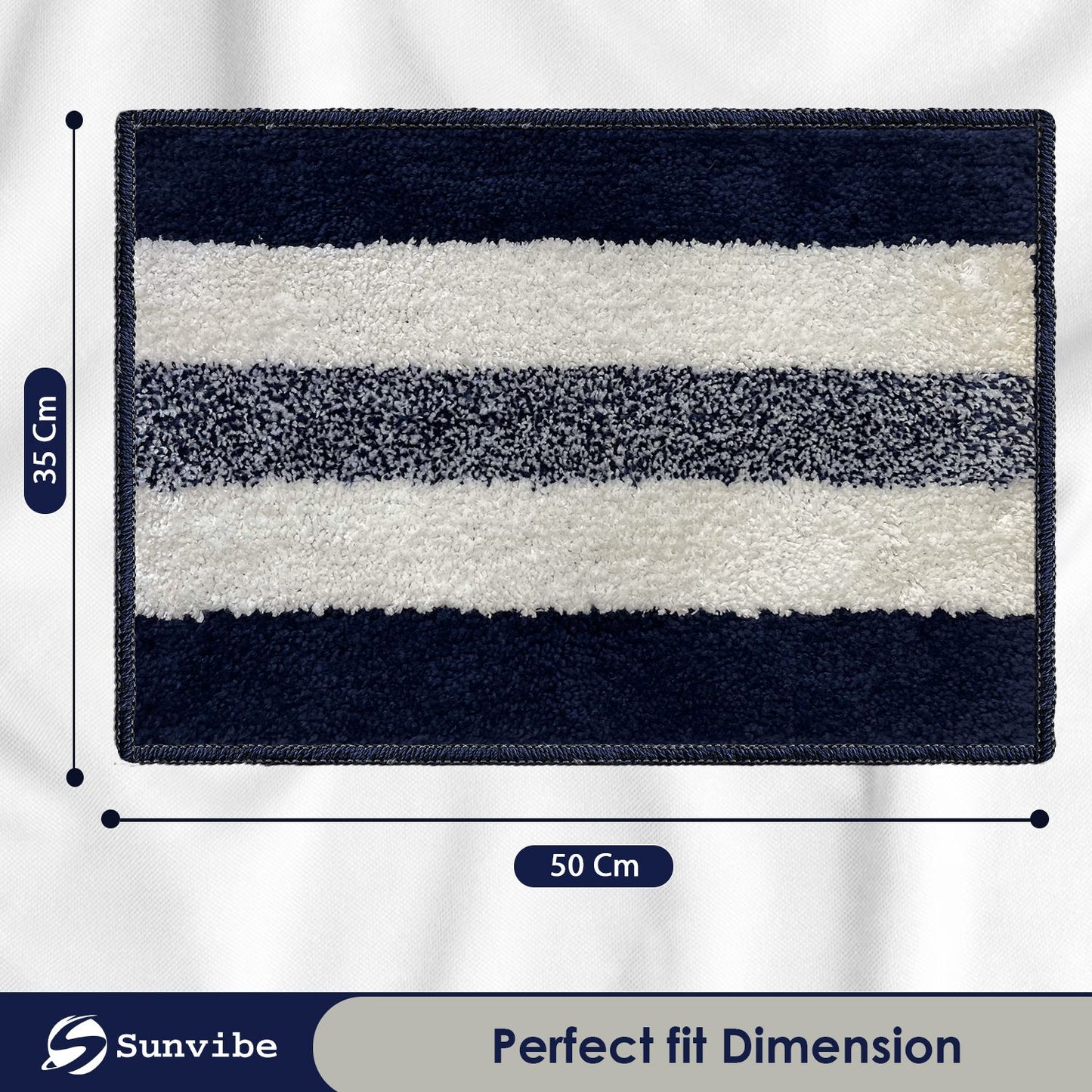 Anti-Skid Microfiber Bathroom Door Mat, Water Absorbent Floor mat (50X35cm) (Blue)